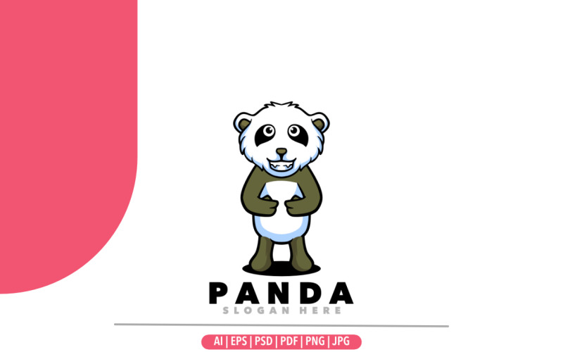 Cute panda mascot cartoon design illustration Logo Template