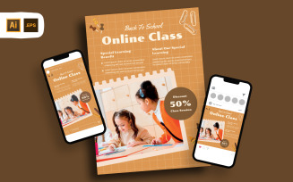 Decorative Online Class School Admission Flyer Template