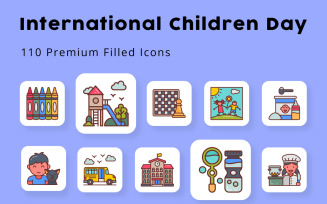 International Children Day 110 Premium Filled Icons