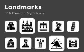 Landmarks 110 Premium Glyph Icons