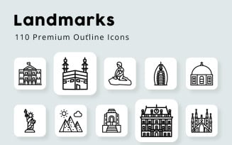 Landmarks 110 premium Outline icons