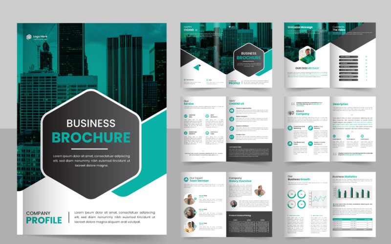 Minimal company profile brochure pages design brochure Illustration