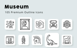 Museum 105 Premium Outline Icons