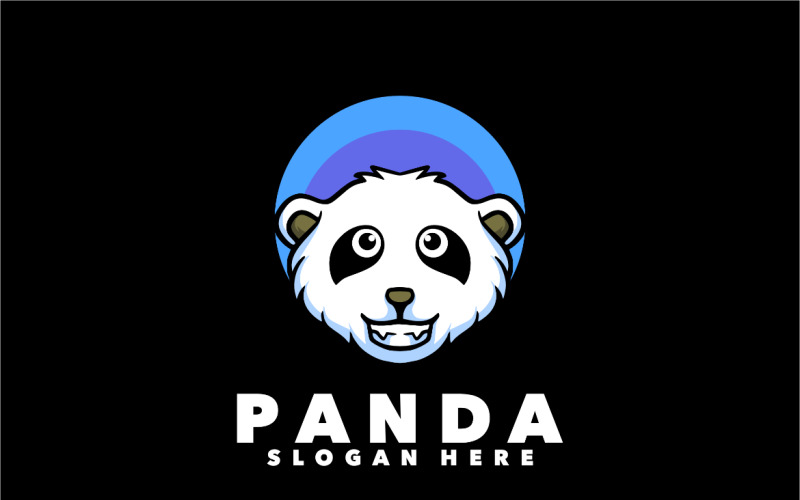 Panda head cartoon mascot logo design Logo Template