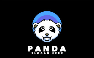 Panda head cartoon mascot logo design