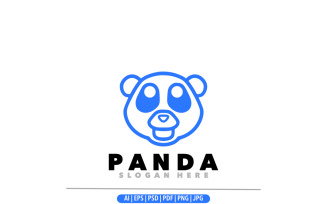 Panda line symbol logo template illustration design
