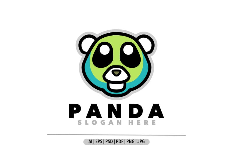 Panda simple mascot logo mascot design illustration Logo Template