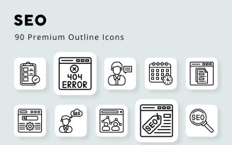 Seo 90 Premuim Outline Icons