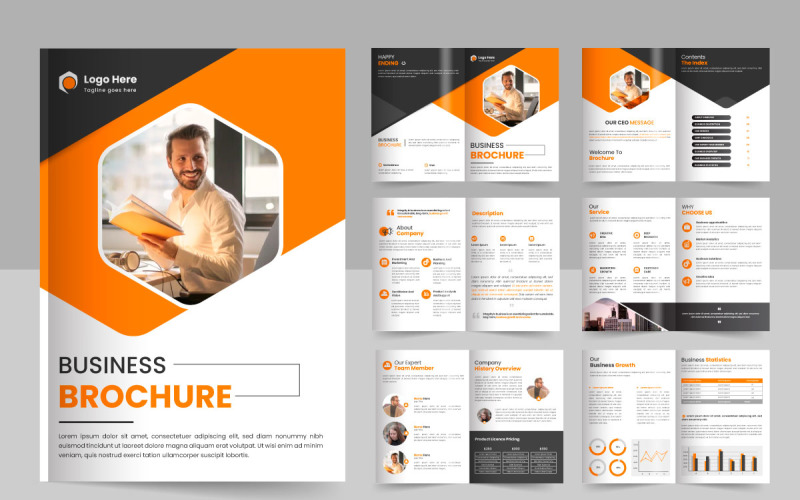Vector new minimal company profile brochure pages design brochure cover page template Illustration