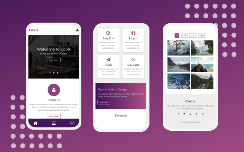 Cools - A Clean Mobile Template Website Template