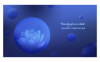 Inspirational Background 14400x8100px In Blue Color Scheme With Quote About Honesty