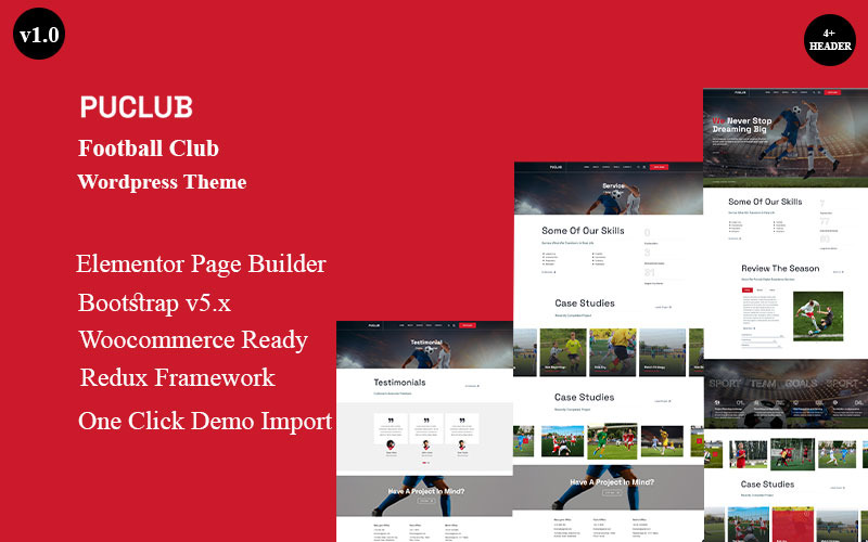 Puclub - Football Club Wordpress Theme WordPress Theme