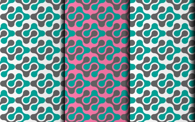 Set of seamless geometric pattern design template Pattern