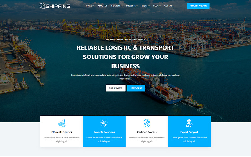 Shipping - Logistics And Transportation HTML5 Website Template