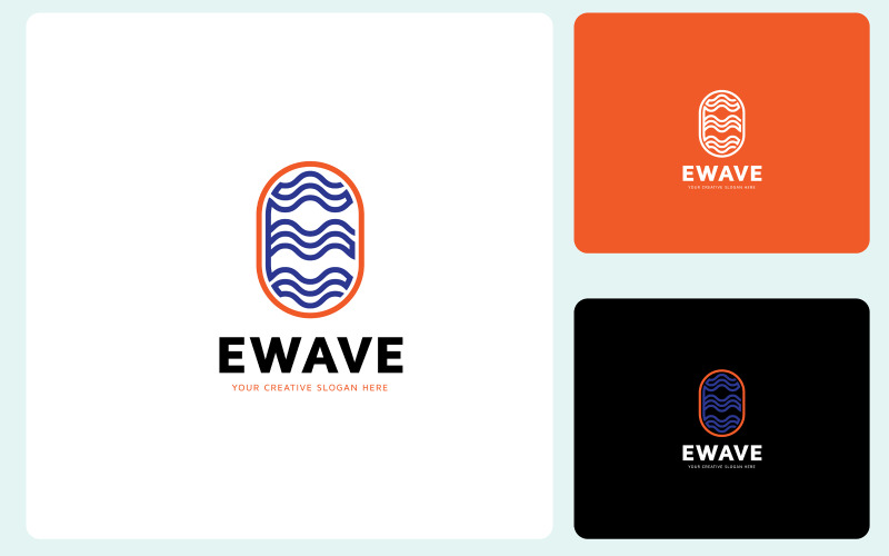 Waves E Letter Logo Design Template Logo Template