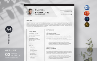 Minimal Modern Resume / CV Design Template