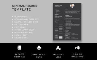 Professional Minimal Resume Template Design