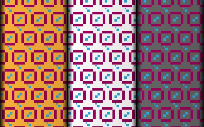 Set of seamless geometric flower vector eps pattern design template Pattern