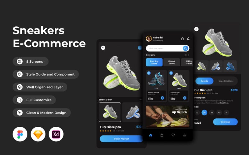 ShoeShack - Sneaker Ecommerce Mobile App UI Element
