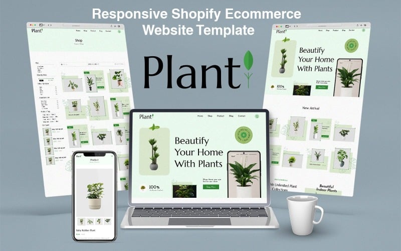 Shopify plant Ecommerce Website Template UI Element