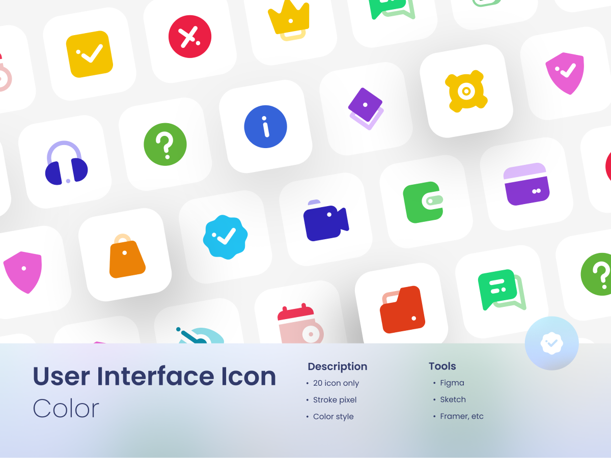 User Interface Icon Set Colored Style 3