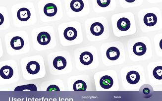 User Interface Icon Set Circular Filled Style 3