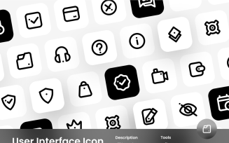 User Interface Icon Set Outline Style 3