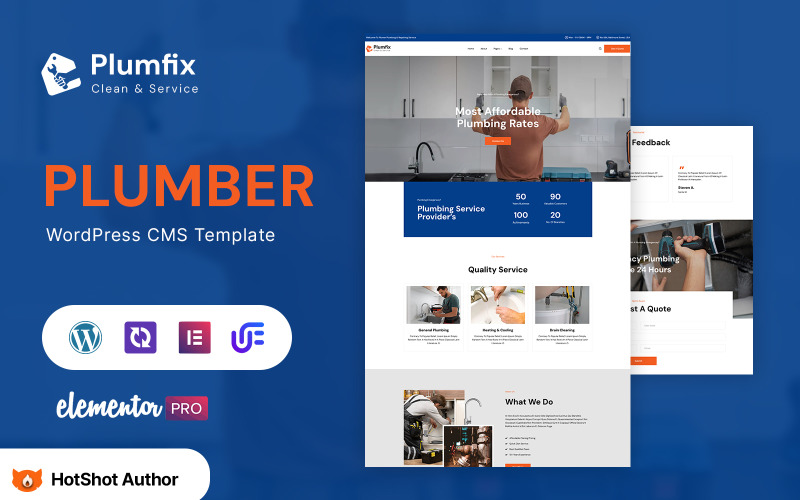 Plumfix- Plumbing Services WordPress Elementor Theme WordPress Theme