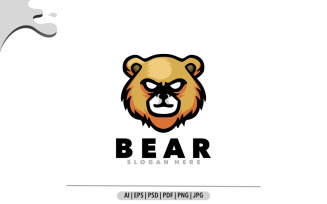 Bear head angry mascot logo for sport design illustration