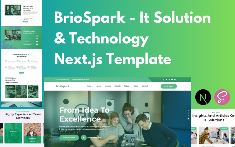 BrioSpark - IT Solutions & Technology NextJS Template Website Template