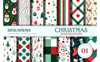 Christmas seamless pattern 01. Digital Paper.