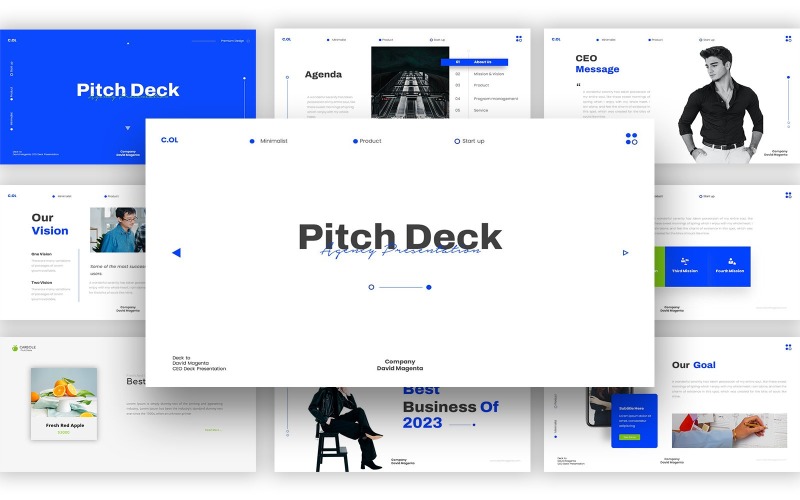 C'ol Agency Pitch Deck Powerpoint Template PowerPoint Template