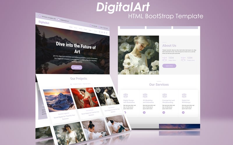 DigitalArt Bootstrap HTML Template Website Template
