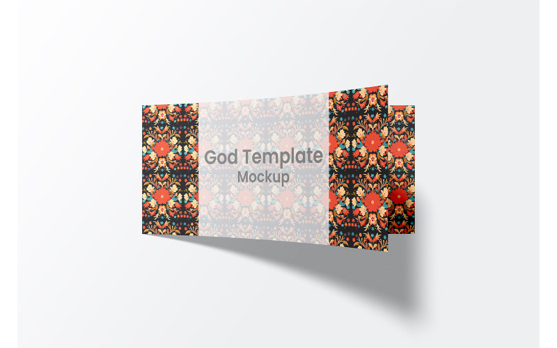 Landscape Bifold Flyer Top View Mockup Product Mockup