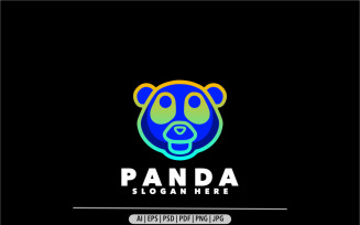 Panda gradient logo template illustration design logo