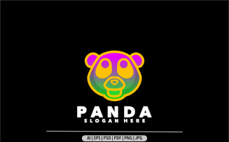 Panda line gradient colorful mascot logo design template design