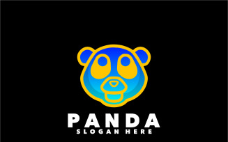 Panda line symbol gradient logo gradient symbol design