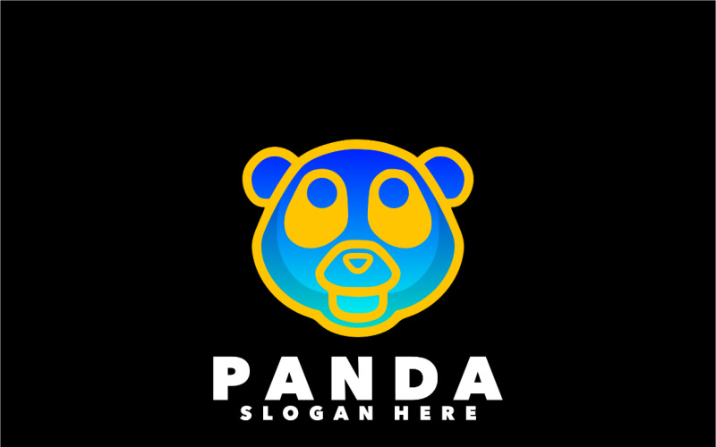 Panda line symbol gradient logo gradient symbol design Logo Template