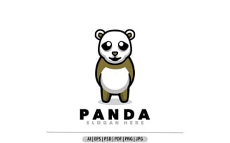 Panda mascot cartoon logo design illustration