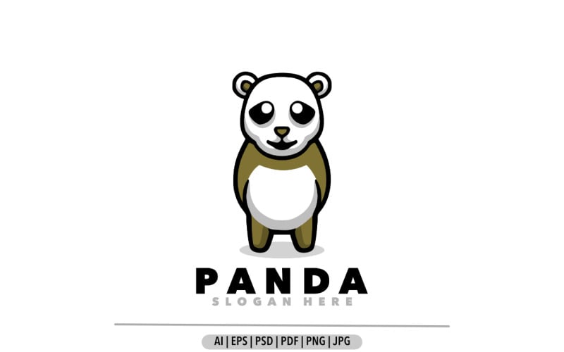 Panda mascot cartoon logo design illustration Logo Template