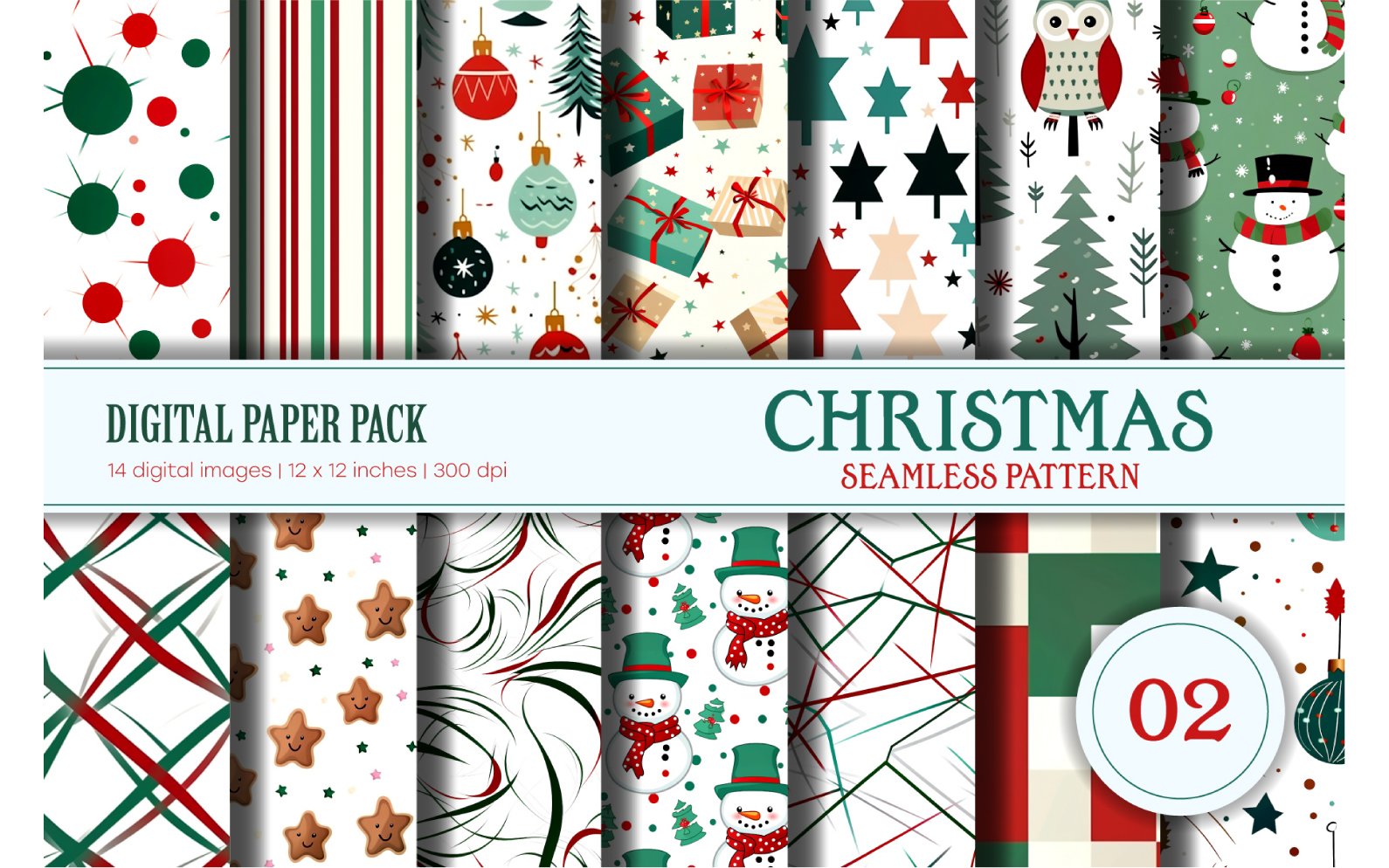 Kit Graphique #371600 Christmas Seamless Divers Modles Web - Logo template Preview