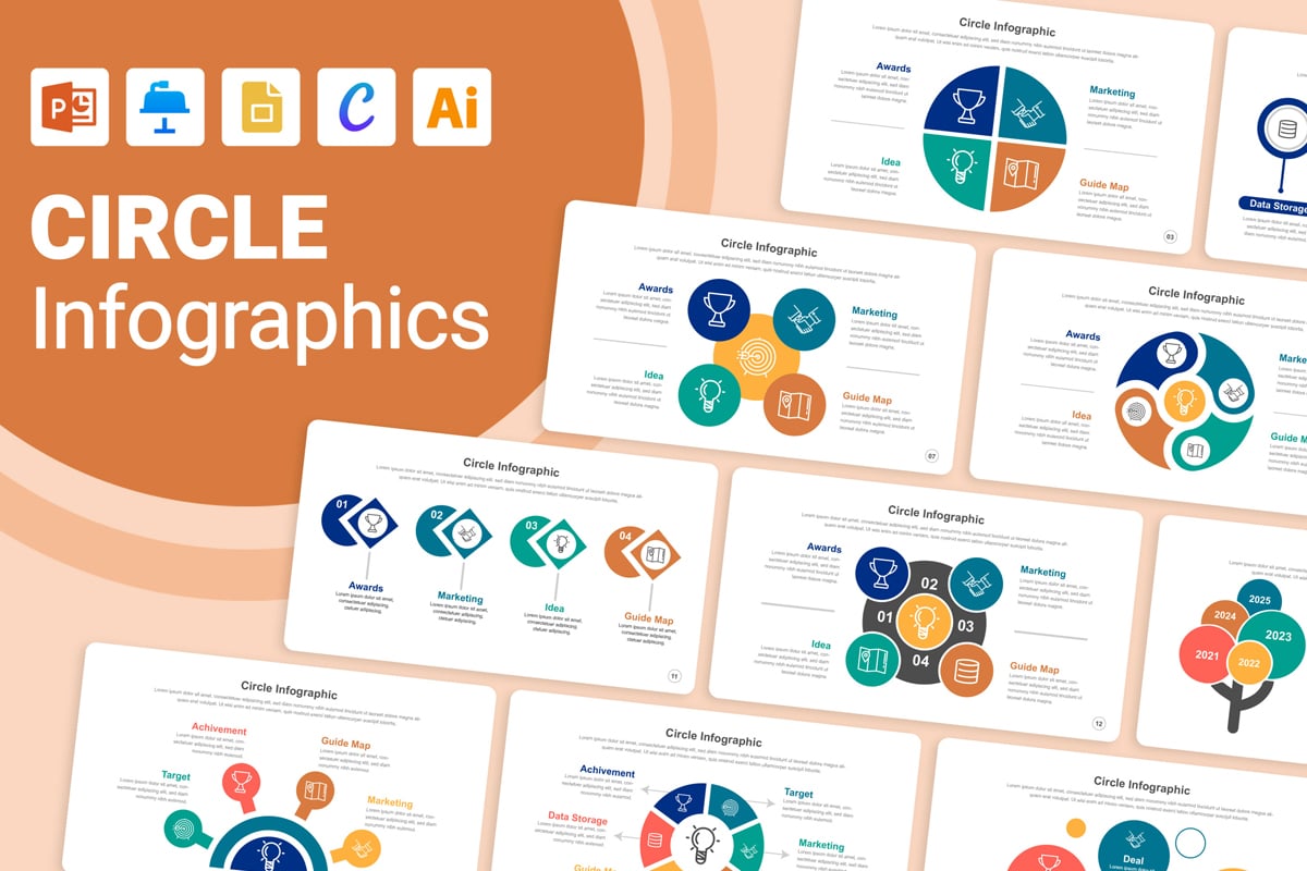 Kit Graphique #371615 Circle Infographic Divers Modles Web - Logo template Preview