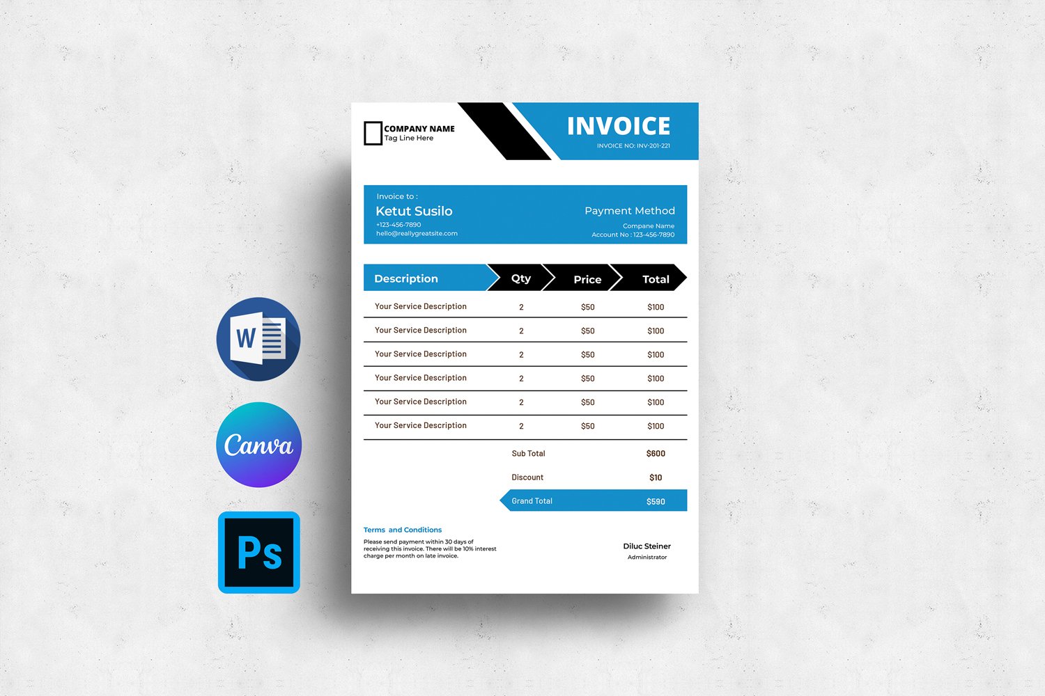 Template #371696 Invoice Template Webdesign Template - Logo template Preview