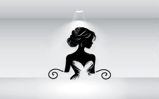 Bridal Dress Logo Template Vector Illustration