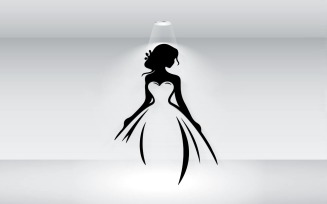 Bridal Dress Logo Vector Illustration Template