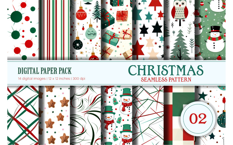 Christmas seamless pattern 02. Digital Paper. Pattern