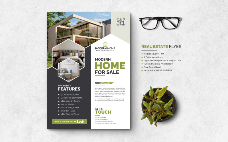 Creative Real Estate Flyer, Professional Real Estate Flyer, Modern Real Estate Flyer Corporate Identity