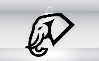 Elephant Head Logo Outline Vector Illustration Template