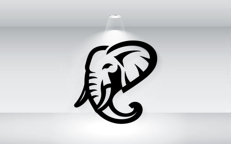 Elephant Head Logo Outline Vector Illustration Logo Template