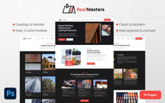 RoofMasters Roofing website PSD Template